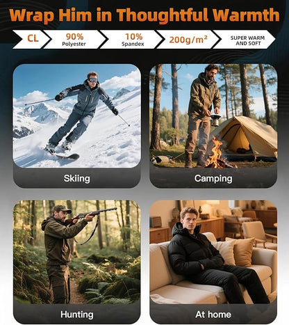 CL convallaria Mens Thermal Underwear Set with Fly Long Johns Base Layer Winter Hunting Gear Sport Top and Bottom