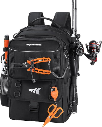 KastKing BaitSpace 50L Fishing Tackle Backpack with Removable Bait Binder,2 Rod Holders Storage Fishing Gear and Equipment
