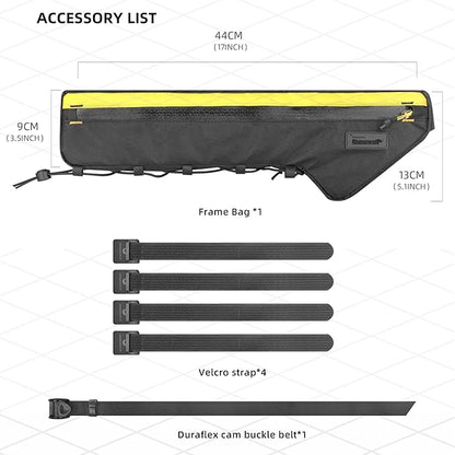 Bicycle Frame Bag Bike Triangle Bag Waterproof Bike Bag 2.4L with Dual Side Mesh Pockets for MTB Road Bike Cycling Commuting and Outdoor Adventures