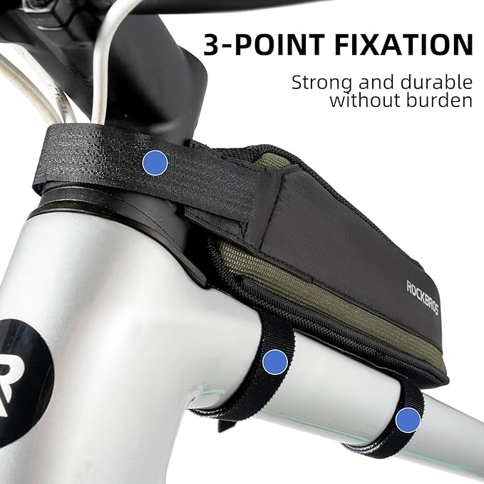 ROCKBROS Bike Frame Bag Top Bike Tube Bag Bike Triangle Bag Small Aerodynamic Bag for Triathlon and Gravel Bikes black