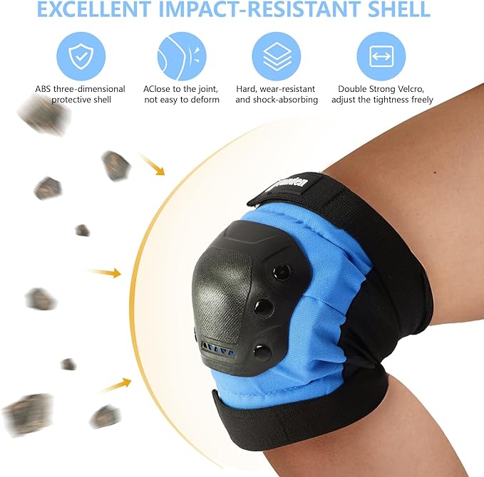 Skateboard Protective Gear Knee Pads and Elbow Pads Set, Elbow and Knee Pads for Roller Skating Wrist Guards Skateboarding Pads