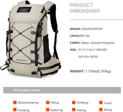 MOUNTAINTOP Hiking Backpack 35L Travel Backpack Lightweight Daypack for Men&Women Outdoor Camping