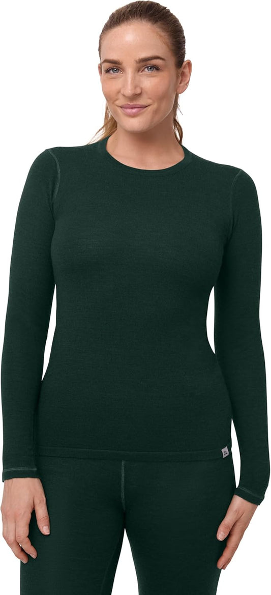 DANISH ENDURANCE Merino Wool Long Sleeve for Women, Thermal Vests for Women, Base Layer Underwear Tops, Winter Thermals