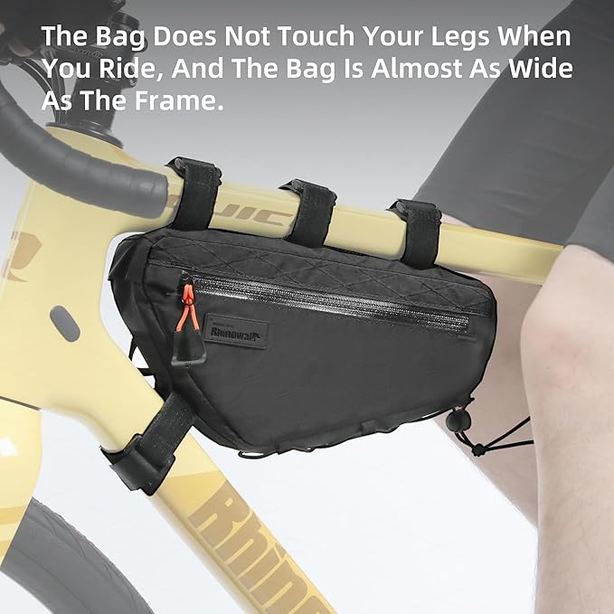 Bicycle Frame Bag Bike Triangle Bag Waterproof Bike Bag 1.7L with Dual Side Mesh Pockets for MTB Road Bike Cycling Commuting and Outdoor Adventures