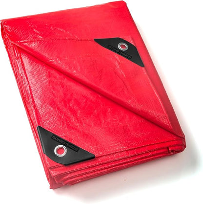 GUARD SHIELD Red Tarp 10x10 Feet Tarps High Visibility Outdoor Poly Cover Lightweight 6mil