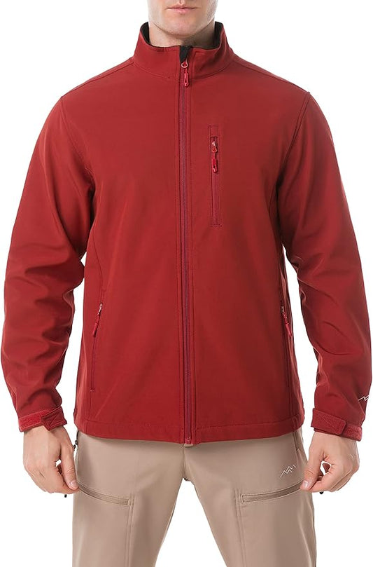 TRAILSIDE SUPPLY CO. Men's Softshell Jacket Fleece Lined Windbreaker,Lightweight Water Resistant Winter Coat