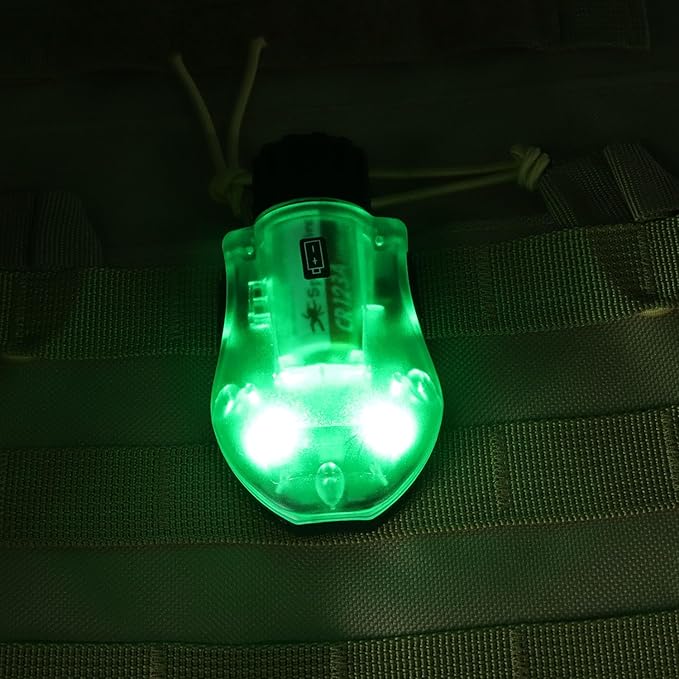 Tactical IR Strobe Helmet Light Military Identification Light with LED Visible Light Constant-on & Strobe Survival Signal Light (Tan-Green)