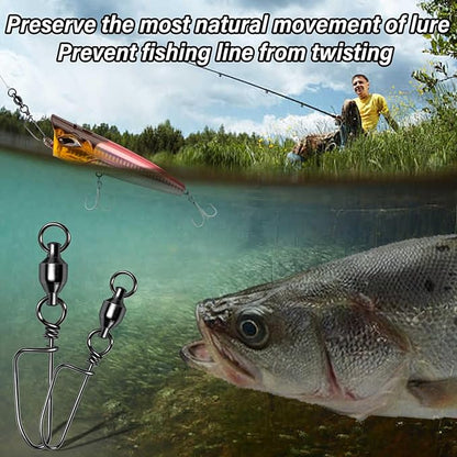 Alwonder 20-Pack Ball Bearing Swivels with Snaps, Fishing Snap Swivels Fishing Tackle Saltwater Freshwater Coastlock Snaps Barrel Swivel Leader Connector Downrigger Planer Release Clips