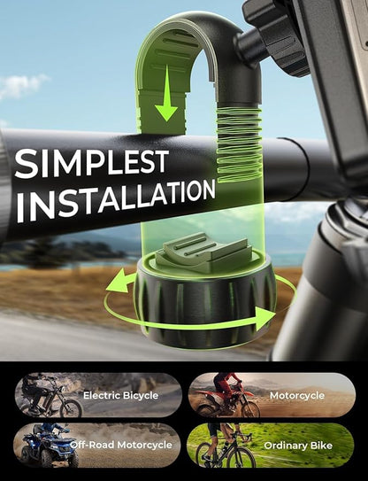 LISEN Bike Phone Holder, [Super Easy Install] Ultra Stable Motorcycle Phone Mount, Bicycle Handlebar Holder Mount for Adults Kids, Bike Bicycle Ebike Gear Accessories, for iPhone Samsung Google Pixel