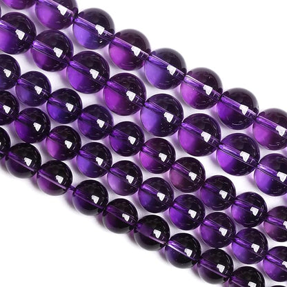 8MM 46PCS Natural Stone Clean Amethyst 3A Grade Crystal Loose Beads for Jewelry Making DIY Bracelet