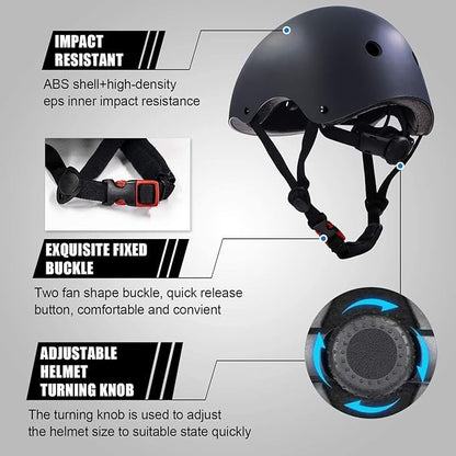 Adjustable Helmet for Ages 3-16 Kids Toddler Boys Girls Youth,Protective Gear with Elbow Knee Wrist Pads for Multi-Sports Skateboarding Bike Riding Scooter Inline skatings Longboard Roller Skate