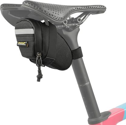 Bike Seat Bag Bicycle Saddle Bag 0.4L Cycling Under Seat Pouch for Mountain Road Biking and Commuting Trips (Black)