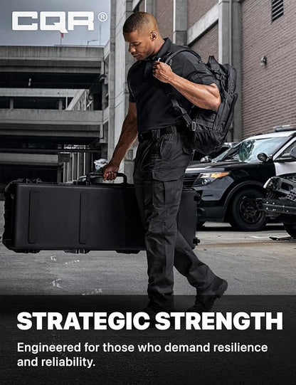 CQR Men's Flex Stretch Tactical Pants, Water Resistant Ripstop Cargo Pants, Lightweight EDC Outdoor Work Hiking Pants