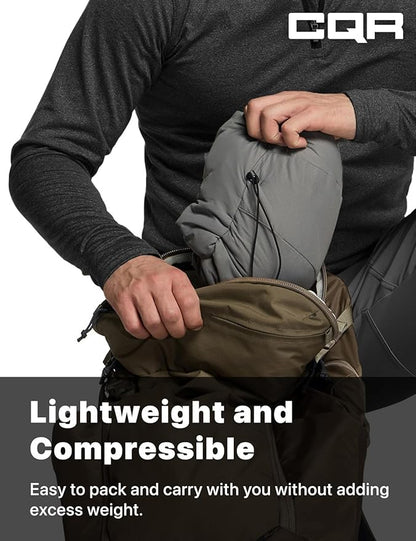 CQR Men's Lightweight Insulated Jacket, Windproof Packable Water Resistant Warm Active Coat for Hiking Work Outdoor Tactical