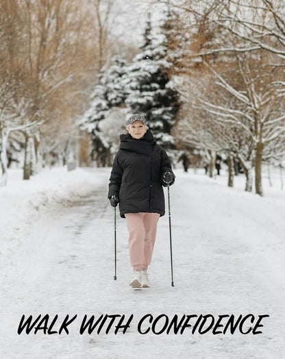 Pike Trail Trekking Poles - Lightweight Carbon Fiber Collapsible Sticks for Walking and Hiking - for Men and Women - Adjustable Height and Retractable Design - Carry Bag and Attachments Included