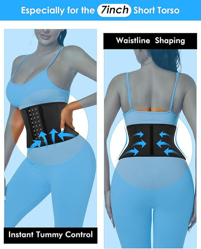 Short Torso Waist Trainer for Women Lower Belly Fat, Workout Fajas Colombianas Waist Cincher Corset