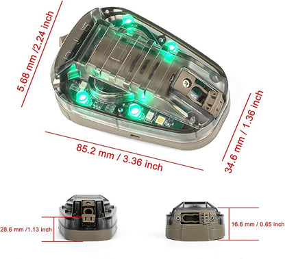 Tactical Helmet Light, 4 Modes with IR + Green + White LED, Survival Signal Identification Lamp for Outdoor Sports