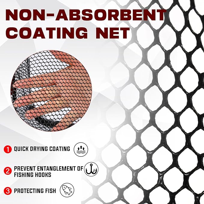 Sougayilang Fishing Net Fish Landing Net, Foldable Collapsible Telescopic Pole with EVA Handle, Durable Nylon Material Mesh, Safe Fish Catching or Releasing