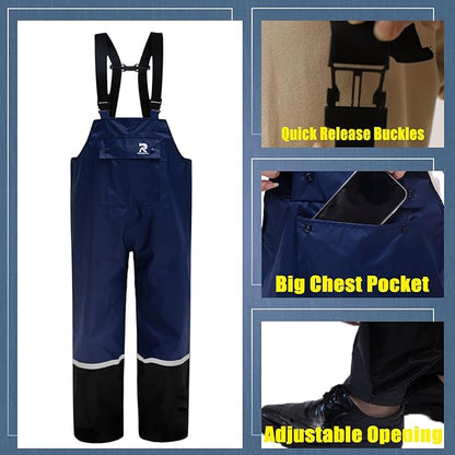 RainRider Waterproof Breathable Suits for Men - Durable Oxford Rain Jacket Coat With Pants