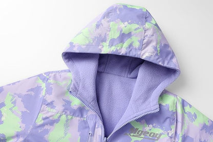 MGEOY Boys Girls Rain Jackets Lightweight Waterproof Hooded Raincoats Windbreakers for Kids 4-14Y