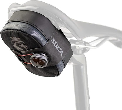 SILCA Mattone Bike Saddle Bag - .5L Capacity - Compact Under Seat Bicycle Bag for Road, Gravel, and Mountain Bikes - Easy to Access, Secure, and Durable - BOA Closure & Waterproof Zipper