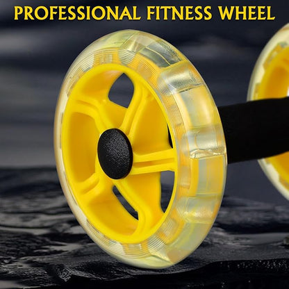 Kisangel Exercise Roller Weight Loss Equipment Exercise Abdominal Roller Ab Exercise Roller Hand Weights Dumbbell Yellow Fitness Exercise Device Fitness Wheel Wire Wheel