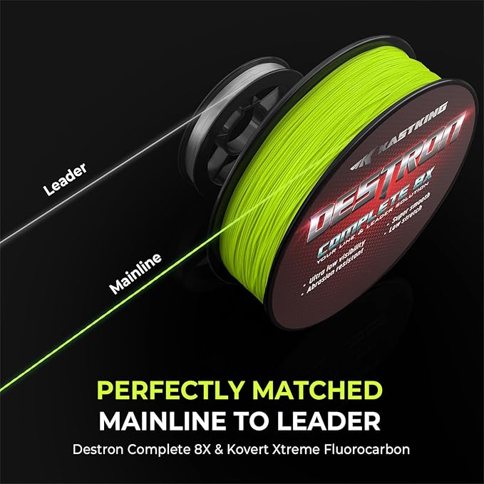 KastKing Destron Braided Fishing Line, Highly Abrasion Resistant, Improved Knot Strength, Ultra-Thin Diameter Superline, Zero Stretch & Memory, CFT “Color Fast Technology”, 75% Thinner Than Mono