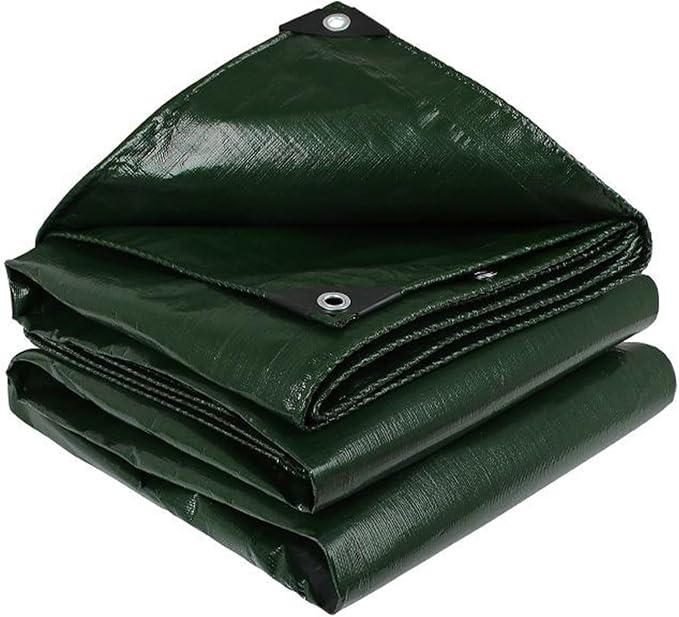 10x10Ft Tarps 5 MIL Heavy Duty Thick Waterproof Poly Tarp, UV Resistant&Tear Multipurpose Protective Cover w/Grommets and Reinforced Edges for Camping, Tent, Boat, RV, Car Green