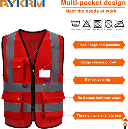A-SAFETY High Visibility Reflective Safety Vest Customize Logo (XS-8XL)