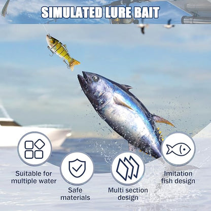 Multi Jointed Swimbait for Freshwater and Saltwater with case Fishing Lures with Sharp Hooks Top Water Bionic Swimming Lure Kit for Bass Trout Pike Walleye