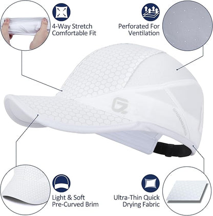 GADIEMKENSD Stretch Running Hat with Soft Brim, Quick Dry, Unstructured, Unisex-Adult