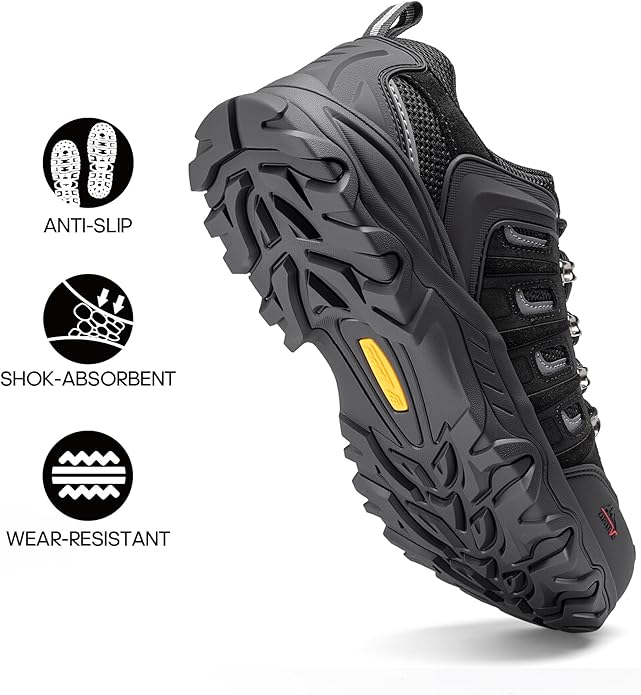 NORTIV 8 Men's Waterproof Hiking Shoes Leather Low-Top Hiking Shoes for Outdoor Trailing Trekking Camping Walking Quest