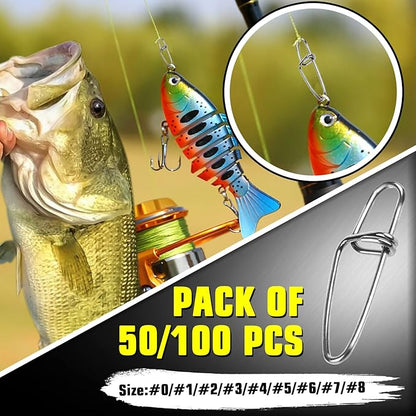 AMYSPORTS Stainless Quick Fishing Snap Kit Power Clip Fishing Snap Saltwater Corrosion Resistance Snaps Swivels Lock Freshwater Connector