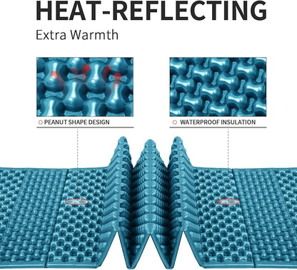 Foam Camping Pads for Hiking, Ultralight Closed Cell Mattress, Waterproof Soft Mat for Adults, Wide Picnic Yoga Mats, Folding Sleeping Pad for Outdoor Backpacking