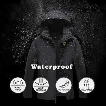 GIISAM Rain Jacket for Men, Mens Waterproof Raincoat Lightweight Rain Jackets Outdoor Rain Coat Windbreaker with Hood