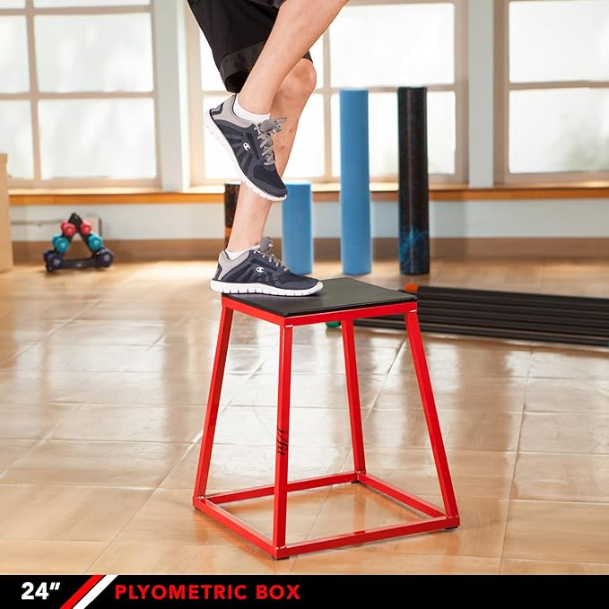 JFIT Plyometric Boxes - Made in Taiwan NO Assembly Required Single - Height Box Set and Adjustable Box Options Plyometric Platform and Jumping Agility Box for Training Conditioning Strength Training