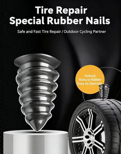 Tire Repair Nails Kit,Available in Two Sizes, 2025 New Vacuum Tire Repair Rubber Nail, Screw in Tire Repair Plugs, Fast Self-Service Tire Repair Tools for Car, Motorcycle, Truck (20Pcs)