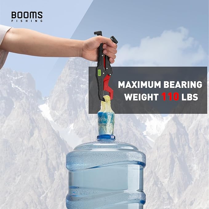 Booms Fishing G05 Lip Gripper Saltwater, 9.4" Plastic Catfish Grippers Pliers, Grabber Tool With Lanyard, Grips for Kayak Fishing Accessories, Great Holder for Caught Fish