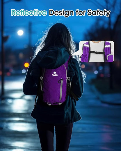 Small Hiking Backpack with Front Phone Holder, Packable Back pack with Chest and Waist Strap, Lightweight Daypack for Women Men