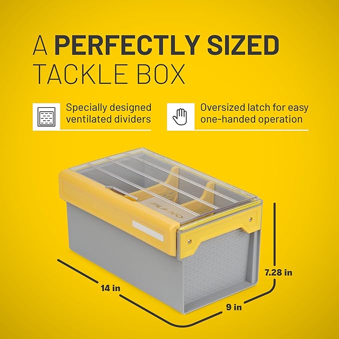 Plano EDGE Premium Plastics and Bulk Tackle Utility Box, Clear and Yellow, Rust-Resistant, Waterproof Bulk Premium Storage Organizer for Plastic Tackle