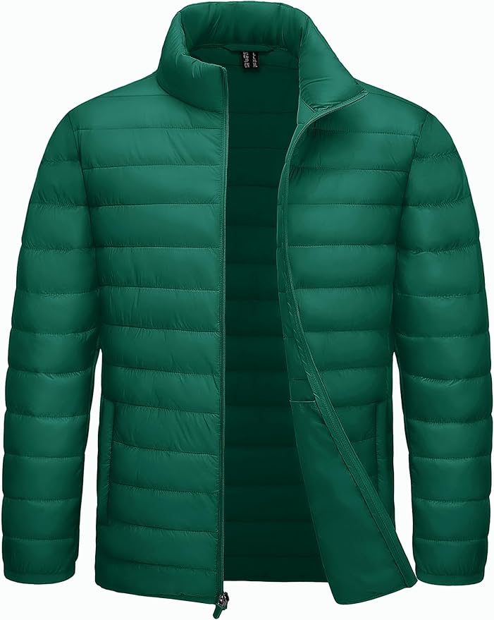 TACVASEN Men's Lightweight Puffer Jacket Winter Quilted Puffy Jackets Warm Water-Resistant Windproof Insulated Coats