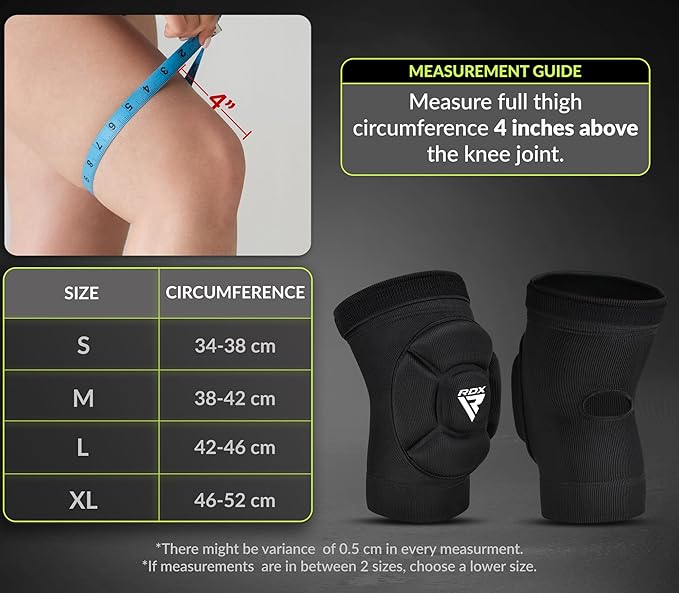 RDX Knee Pads for Work, Oeko TEX Certified, Anti-Slip Protective Thick Padded Foam Pad, Collision Avoidance Sleeves Pair, MMA Muay Thai Grappling Volleyball Football Wrestling Gardening.