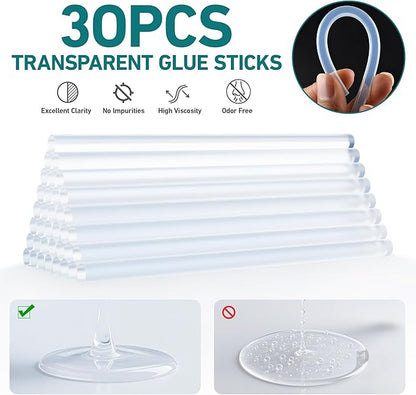 20W Portable Mini Hot Glue Gun with 30 Glue Sticks,USB - Charging,Fixed Stand-Multifunctional for School Crafts DIY Arts Gift