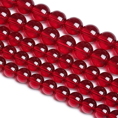 8MM 45PCS Garnet Red Glass Crystal Spacer Loose Beads for Jewelry Making DIY Bracelet 15 Inches 1 Strand
