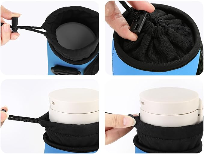 Nuovoware Water Bottle Carrier Bag,25oz/40oz/64oz Bottle Pouch Holder,Adjustable Shoulder Hand Strap 2 Pocket Sling Neoprene Sleeve Sports Accessories for Hiking Travelling Camping