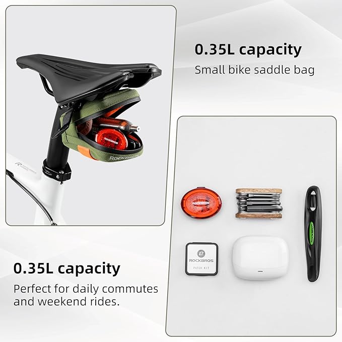 ROCKBROS Bike Saddle Bag - Small, Lightweight and Portable Under Seat Bag for Road Bikes