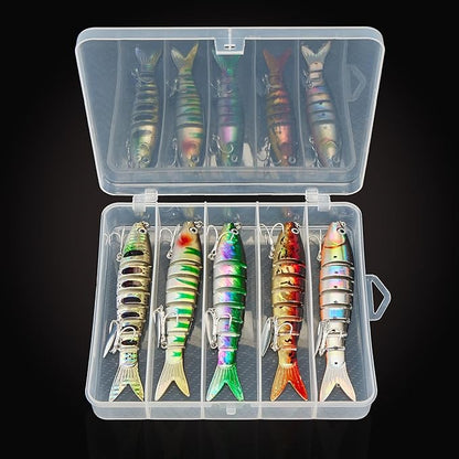 Fishing Lures with Spinner Baits Blades for Topwater, Swimbait for Trout and Bass Slow Sinking, 5pcs Fishing Hard Baits