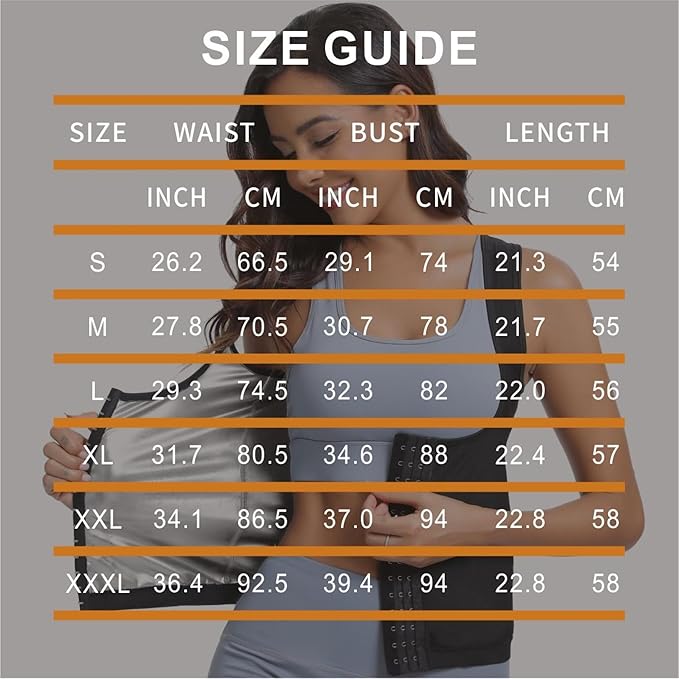 Women's Sauna Vest Waist Trainer, Adjustable Workout Sweat Shaper Shirt, Tummy Control Tank Top for Gym Yoga Running