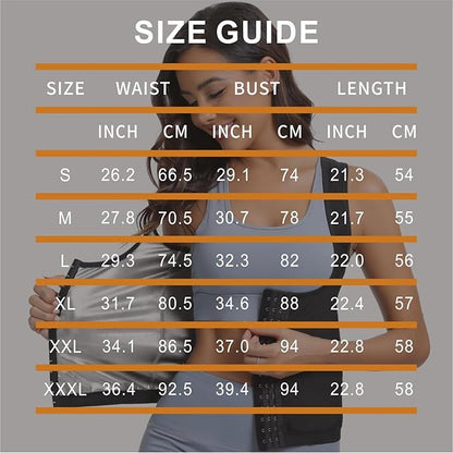Women's Sauna Vest Waist Trainer, Adjustable Workout Sweat Shaper Shirt, Tummy Control Tank Top for Gym Yoga Running