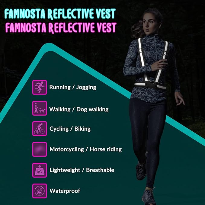 Macarrie 15 Pcs High Visible Reflective Running Vest Adjustable Reflective Safety Vest Elastic Safety Straps Gear for Walking at Night for Night Running Outdoor Dog Adults